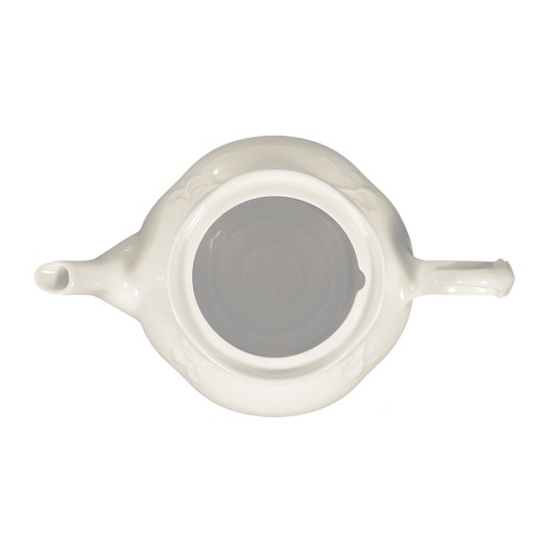 Seltmann Unterteil zur Teekanne 1,0 l, rund mit Relief, Form: Rubin, weiss cream, hohe Kantenschlagfestigkeit, Made in Germany