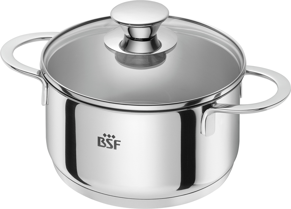 Bratentopf, 16 cm, rund, 18/10 Edelstahl, Serie: Bordeaux. Marke: BSF