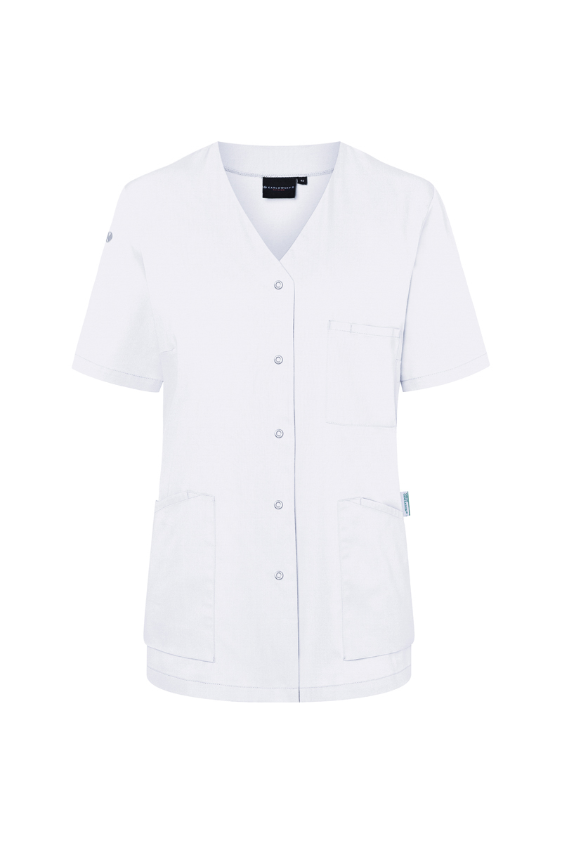 Kurzarm Damenkasack Essential , aus nachhaltigem Material , GR. 44 , Farbe: weiß , von Karlowsky