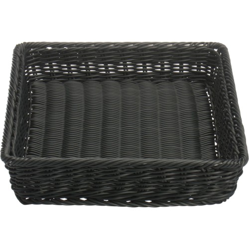 Westmark Korb rechteckig mit Metallrahmen, 40 x 30 x 7cm, schwarz