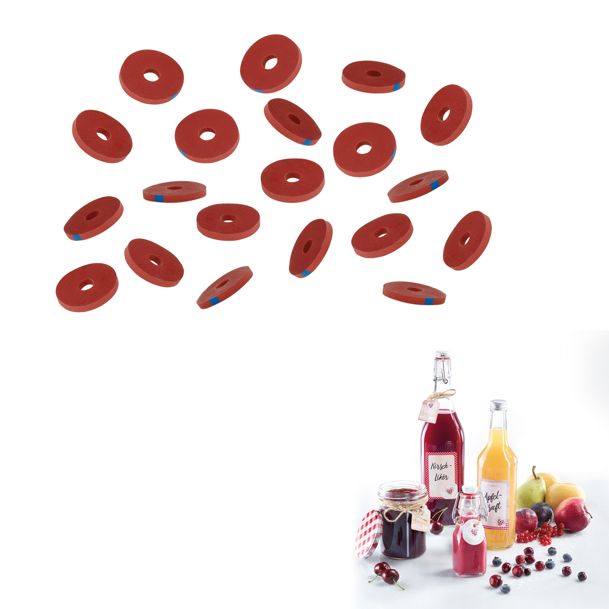 20 Flaschenscheiben, ø 25 mm / ø 5 mm