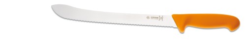 Giesser Wurst- und Schinkenmesser Wellenschliff, gelber Griff