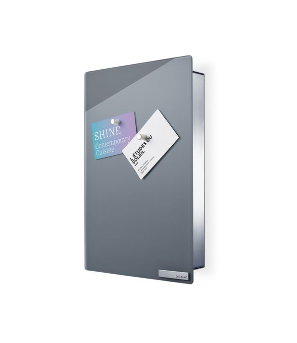 Blomus Schlüsselkasten / Glasmagnettafel, grau 