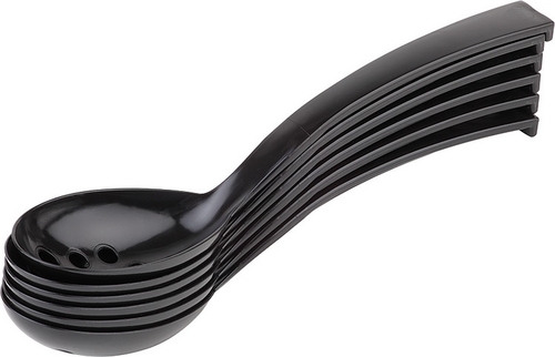 Feinkost-/Olivenlöffel,6er Set 6 x 9 cm, Länge: 27 cm SAN, schwarz gelocht spülmaschinengeeignet Farbe: Schwarz