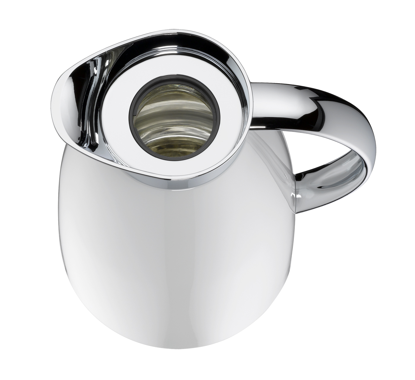 Isolierkanne Gusto coconut white polished 1,0 l; Tisch Accessoire by Martin Hauenstein; hochwertiger Edelstahl mit Hartglaseinsatz