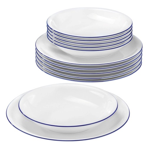 Seltmann Tafelservice 12-teilig, rund, Form: Compact, Dekor: 10795 3rand, hohe Kantenschlagfestigkeit, Made in Germany