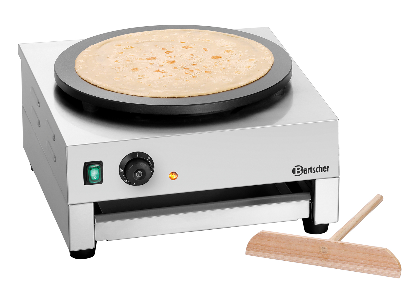 Bartscher Crêpe-Backgerät 1CP400 |Temperaturbereich von: 50 °C | Maße: 45 x 51 x24,5 cm. Gewicht: 21 kg