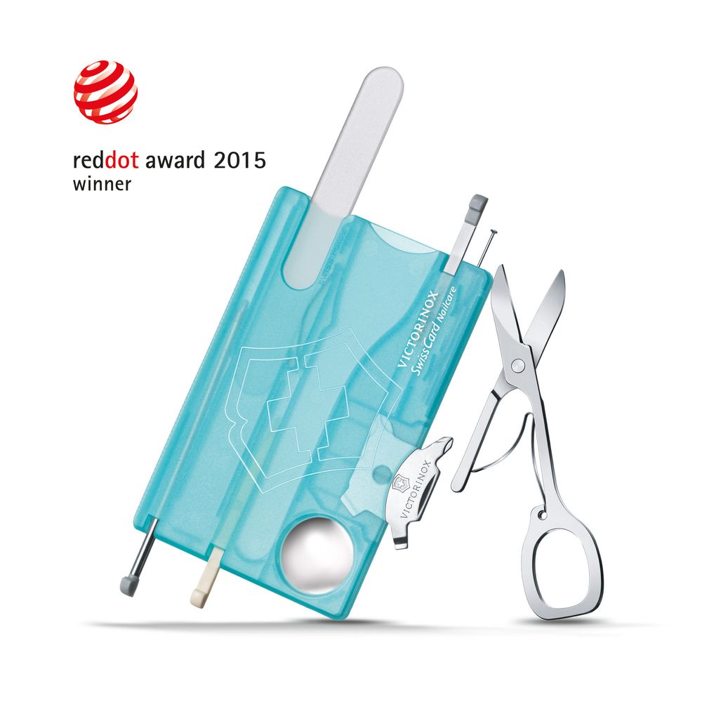 Victorinox SwissCard Nailcare, eisblau transluzent, in Blister