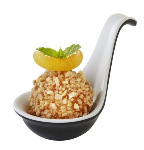 Fingerfood-Löffel -HALFTONE- Ø 5,5 cm, H: 7 cm Melamin innen: weiß außen: schwarz