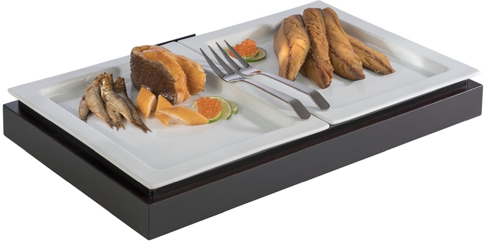 GN 1/2 Tablett -FRAMES- 32,5 x 26,5 cm, H: 2 cm Porzellan hitzebeständig bis 220°C spülmaschinengeeignet stapelbar