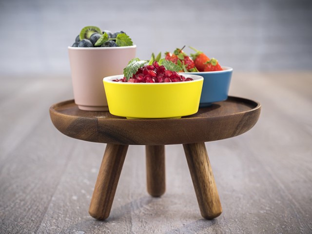 APS Buffetständer -ACACIA-, Ø 20 cm, H: 10,5 cm, Akazienholz