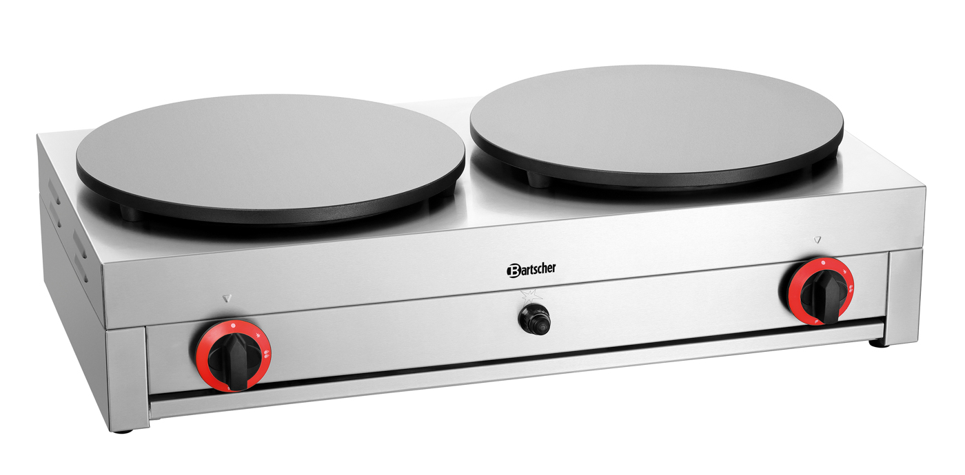 Bartscher Crêpe-Backgerät 2CP400G |Temperaturbereich von: 150 °C | Maße: 85 x 52 x23,0 cm. Gewicht: 30,4 kg