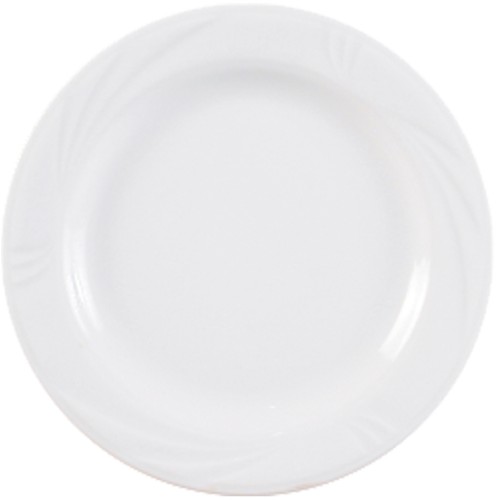 Arcadia Dessertteller flach, 21cm, aus weißem Porzellan, Made in Europe