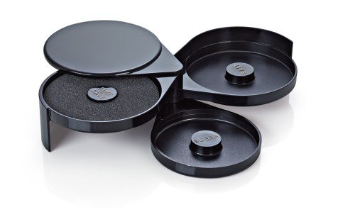 Salz- und Zuckerumrander. ABS Kunststoff. die 3 Unterteilungen werden wie ein Fächer