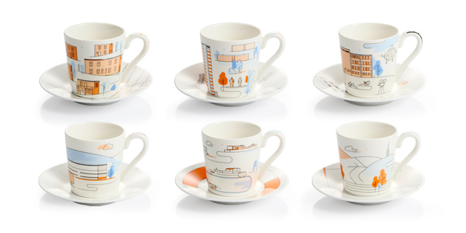 Espressotasse mit Untertasse myCOFFEE, 6 St., Zlín