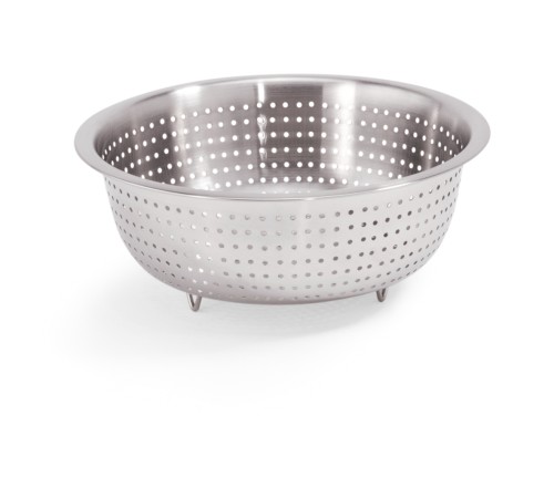 Seiher auf Fuß. Chromnickelstahl. mit Boden- & Seitenlochung.