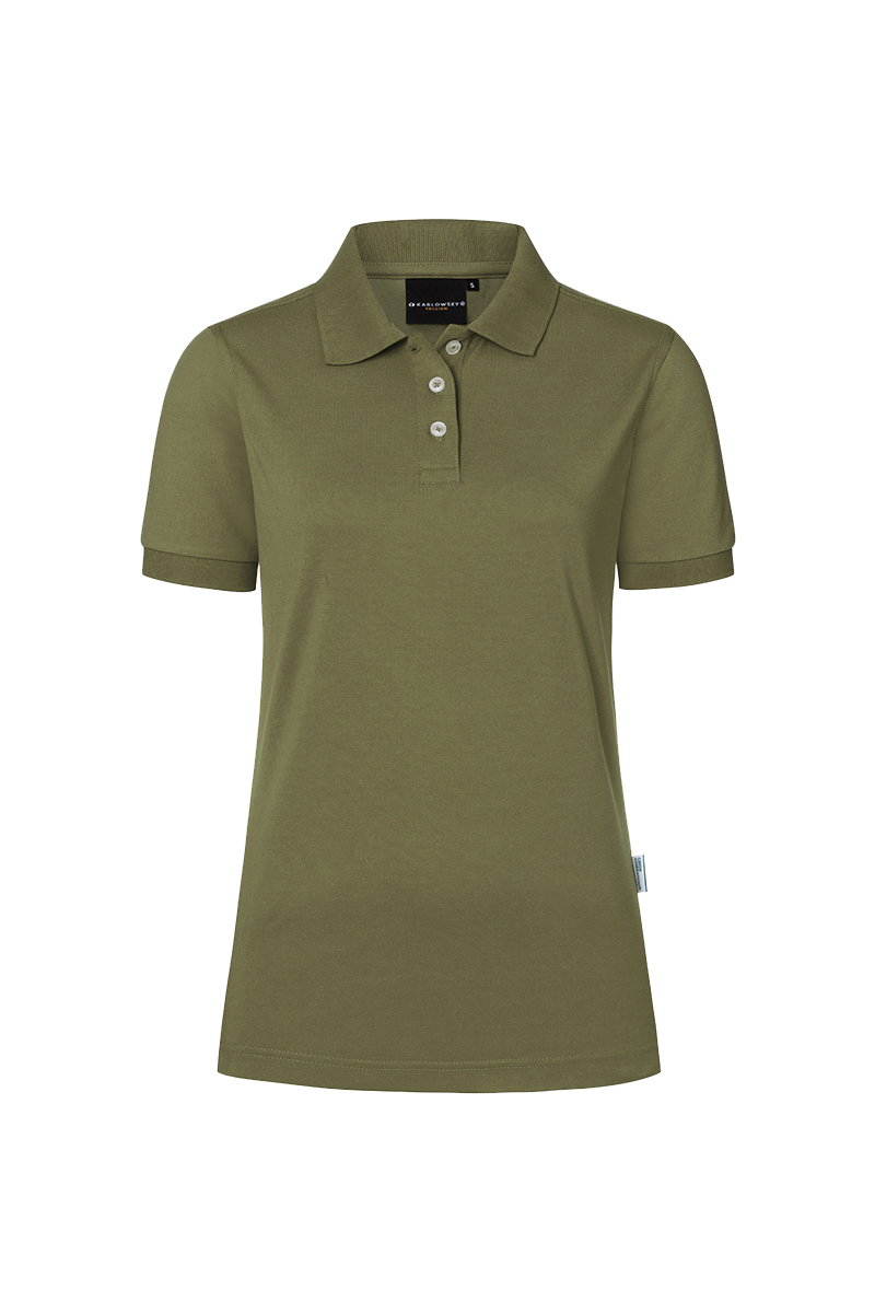 Damen Workwear Poloshirt Modern-Flair, aus nachhaltigem Material , GR. 2XL , Farbe: moosgrün , von Karlowsky