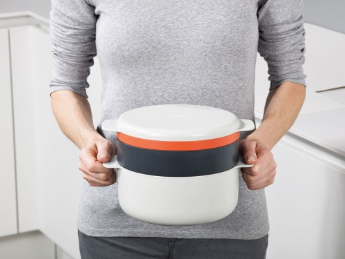 Joseph Joseph M-Cuisine - 4-teiliges Mikrowellenkocherset - steinfarbig/orange