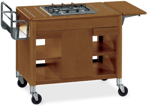 ETERNASOLID® Flambierwagen DRAGON - Nussbaum, 2 Brenner zusammen