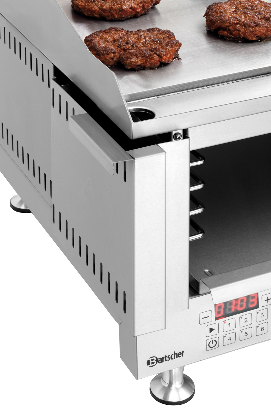 Bartscher Griddle-Salamander 6640 |Geräte-Anschluss: 3 NAC | Maße: 71,8 x 56 x 46,0cm. Gewicht: 49,8 kg