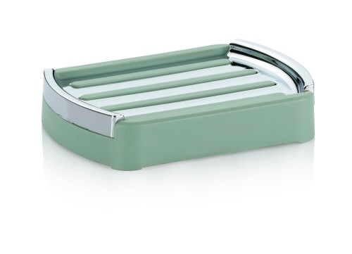 Kela Seifenschale Marta aus Kunststoff, jadegrün, ca. 125mm x 90mm x 25mm (L x B x H)