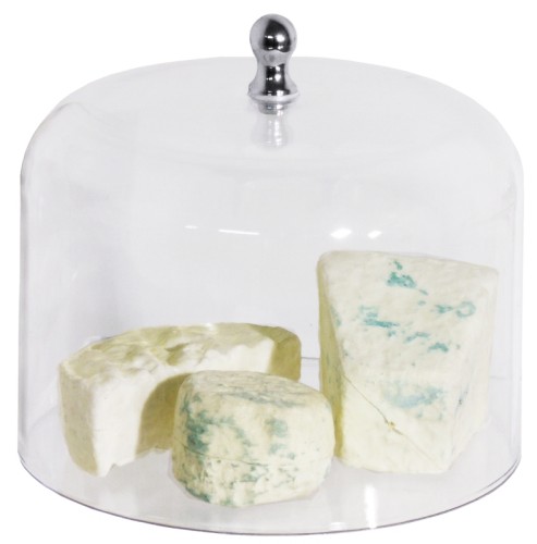 Käseabdeckhaube aus starkem Polystyrol-Kunststoff, insbesondere passend zu Mönchkopfskäsehobel 3666, Knopf kann abgeschraubt