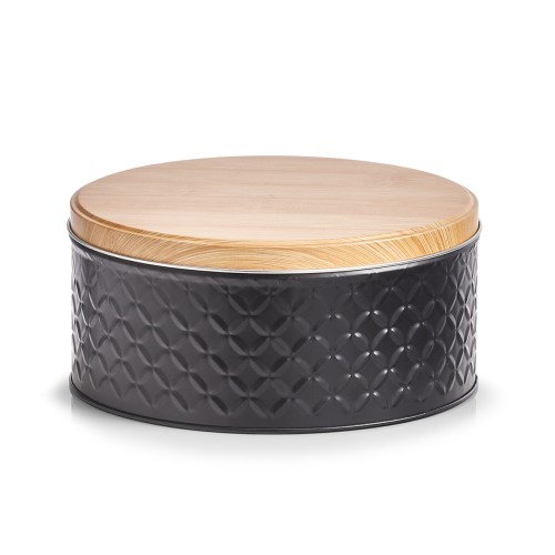 Dose, Metall, Ø20x9,3 cm. Farbe: schwarz. Fassungsvermögen: 2000 ml. Diese Vorratsdose von Zeller ist alles andere als langweilig! Im