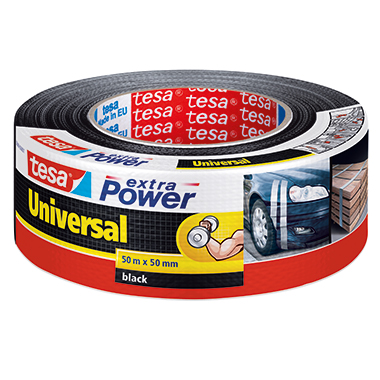 tesa® Gewebeband extra Power® Universal Innenbereich, Außenbereich 50 mm x 50 m (B x L) schwarz