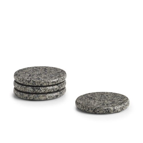 Glasuntersetzer-Set, 4-tlg., Granit. Ø: 100 mm. Höhe: 10 mm.