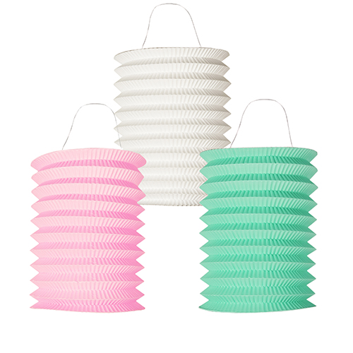 PAPSTAR 2 Zuglaternen Ø 15 cm, 20 cm farbig sortiert "Pastel"