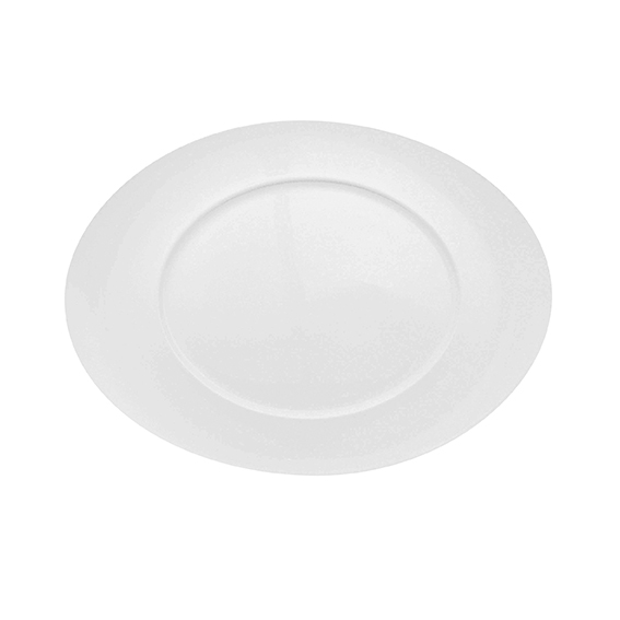 Teller flach oval 23 cm - Form: Universo - weiss, - aus Porzellan. Hersteller: Eschenbach. "Made in, Germany".