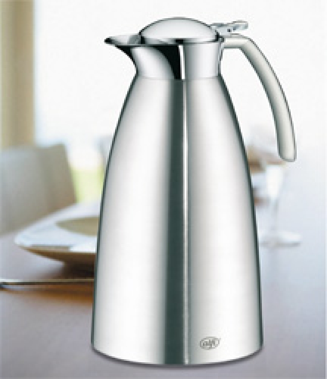 Isolierkanne Alfi GUSTO TT, Inhalt: 1,0 Liter, Höhe: 210 mm, Durchmesser (Öffnung): 47 mm, aus mattiertem Edelstahl, Einhandbedienung,