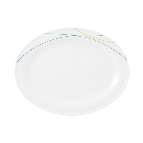 Seltmann Platte oval 31 cm, oval, Form: Community, Dekor: 57403 Green Line, hohe Kantenschlagfestigkeit, Made in Germany