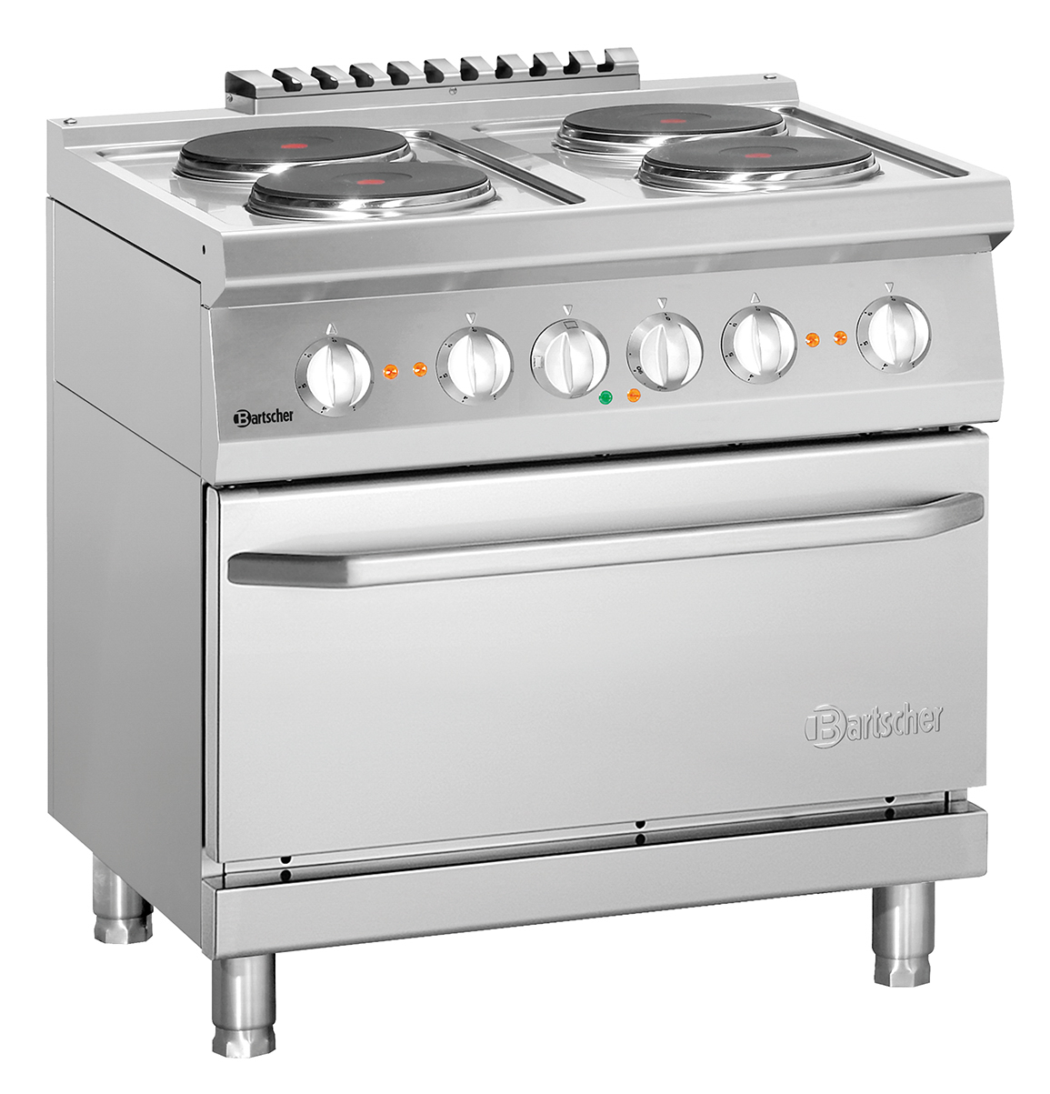 Bartscher Elektroherd 700, B800, 4PL, EBO |Inklusive: - | Maße: 80 x 70 x 85,0 cm. Gewicht:106 kg