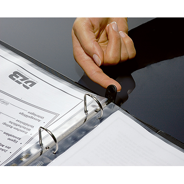 Leitz Präsentationsringbuch SoftClick 86mm DIN A4 4 Ringe, D-Mechanik Graupappe weiß