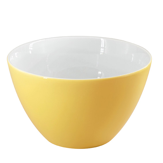 Schüssel 21 cm - Form: Table Selection - Dekor, 79923 hellgelb - aus Porzellan. Hersteller:, Eschenbach. "Made in Germany".