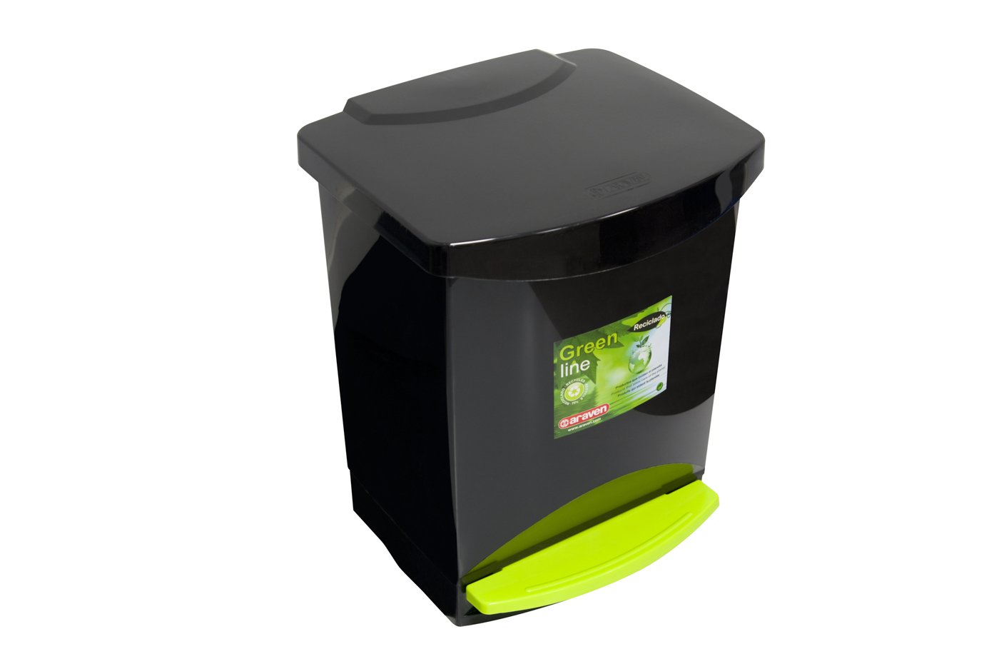 ARAVEN MÜLLEIMER MIT PEDAL GREEN LINE 25L