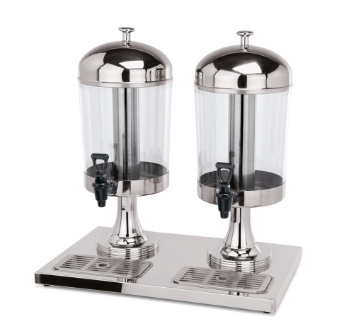 Getränkedispenser. Chromnickelstahl. mit Behälter aus Polycarbonat, Kühlung durch