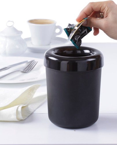 HENDI Tischabfallbehälter oder Besteckbehälter - Farbe: schwarz - ø130x(H)160 mm