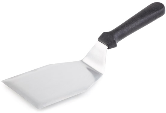 Spachtel / Fettabstecher 15 x 7,5cm, Länge 30 cm starre Edelstahl-Klinge rutschfester Griff aus Polypropylen, schwarz