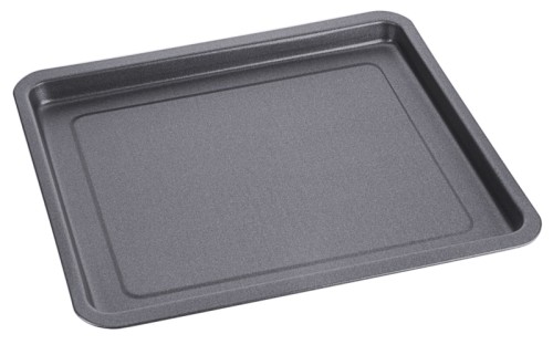 Antihaft-Backblech aus 0,6 mm starkem Stahl, PTFE antihaft-beschichtet, nicht spülmaschinengeeignet Länge außen: 39,5 cm,