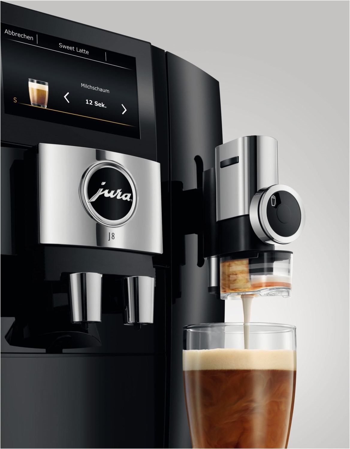 Kaffeevollautomat J8 "State of the Art", in Piano Black, 1,9 Liter Füllmenge Wassertank, Breite 31,8cm, Höhe 34,8cm, Tiefe 44,6cm