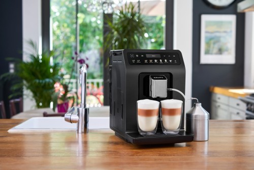 KRUPS Kaffeevollautomat Evidence Plus One-Touch-Cappuccino EA8948 Schwarz-Metallic und 14 Getränkespezialitäten