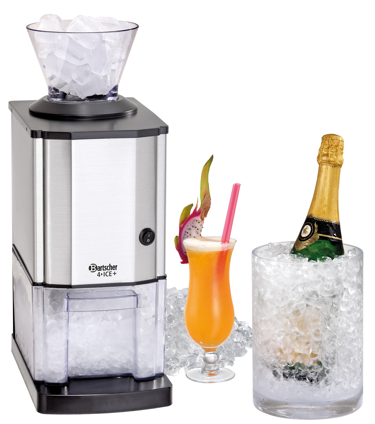 Bartscher Eiscrusher 4ICE+ | Produktion max.: 15kg / Std. | Maße: 17,2 x 29 x 46,0 cm. Gewicht:3,5 kg