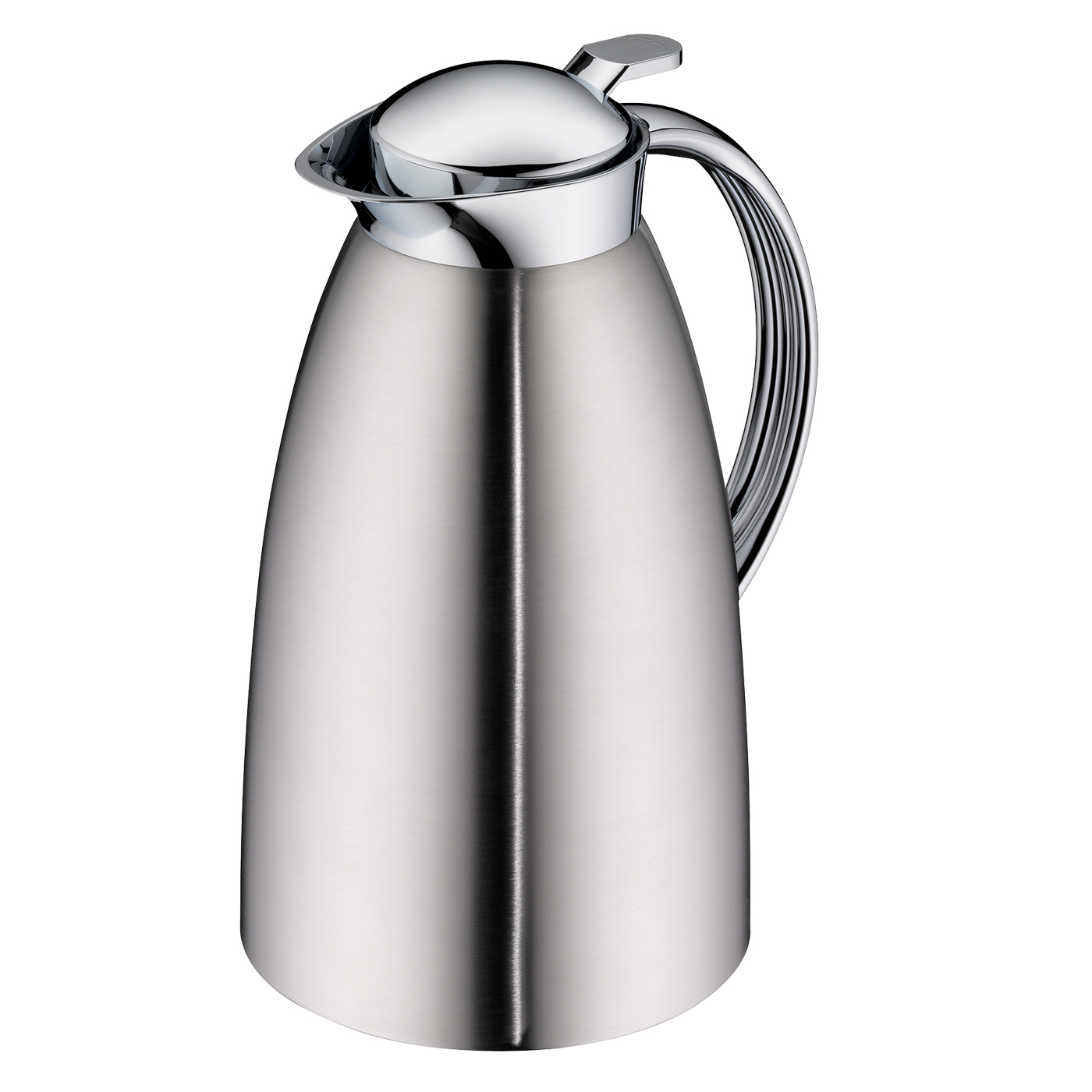 Isolierkanne Gusto stainless steel mat 1,0 l; Tisch Accessoire by Martin Hauenstein; hochwertiger Edelstahl mit Hartglaseinsatz