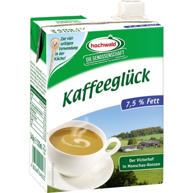 hochwald Kondensmilch Kaffeeglück 7,5% 340g, Kaffeeglück, Tetrapak, Masse (Gewicht): 340 g