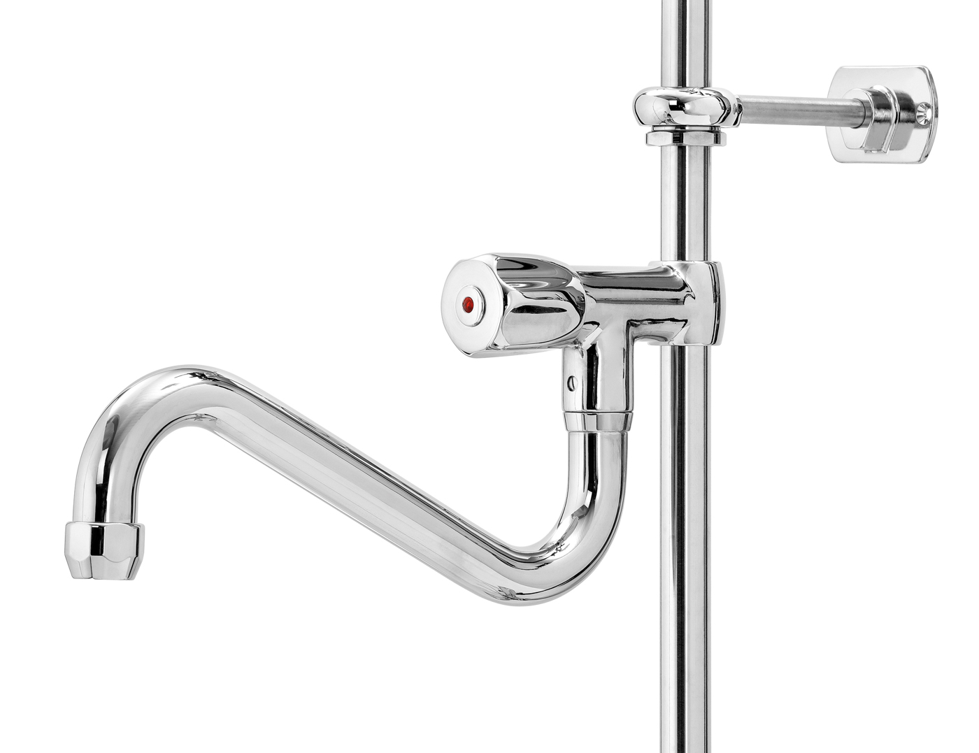 Bartscher Zweigriffmischer 26L-1801B | Durchflussbei 3 bar: Auslaufmenge: 16 L / Min.,Strahlregler: 26 L / Min | 51,5 x 41,5 x 1430