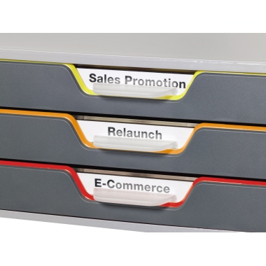 DURABLE Schubladenbox VARICOLOR® 3 3 Schubfächer DIN A4, DIN C4, Folio, Letter ABS Kunststoff Gehäusefarbe: grau Farbe der Schublade: grau/bunt