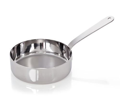 Mini-Servierkasserolle. Chromnickelstahl. mit Stielgriff.