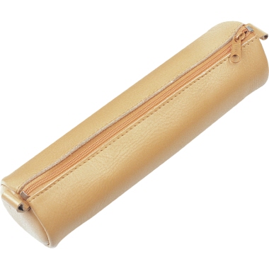 Alassio® Schlampermäppchen 6 x 21 cm (Ø x L) Leder natur glatt